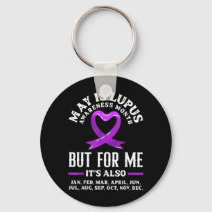 Paarse Lint Lupus Krijger Lupus Strijder Lupus Sleutelhanger