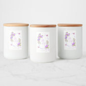 Paarse lint monogram bruiloft voedselcontainer etiket (Flessen)