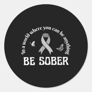 Paarse Lint Overdosis Awareness Day Recovery Mont Ronde Sticker