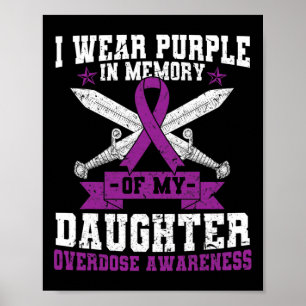 Paarse Lint Overdosis Awareness Maand Kostuum Dau Poster