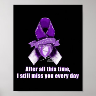 Paarse lint overdosis bewustzijn Miss u verdriet G Poster