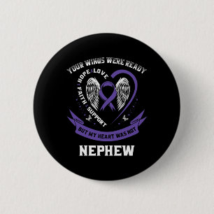Paarse lint pancreaskankerbewustzijn neef H Ronde Button 5,7 Cm