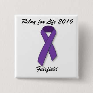 paarse lint, relais voor Life 2010, vliegveld Vierkante Button 5,1 Cm