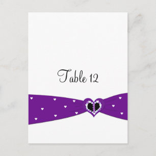 Paarse lint tafel zitkaart briefkaart
