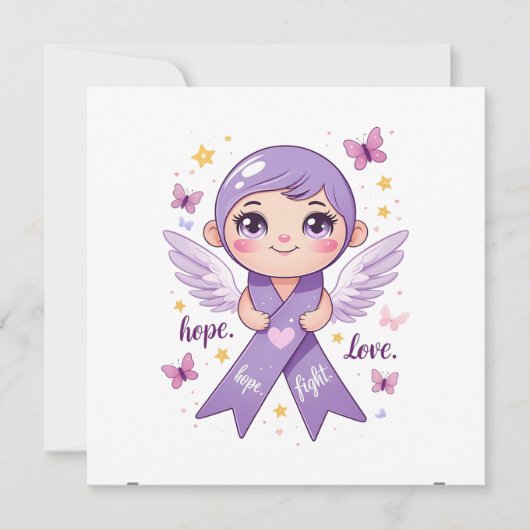 Paarse lint van liefde kaart (Voorkant)