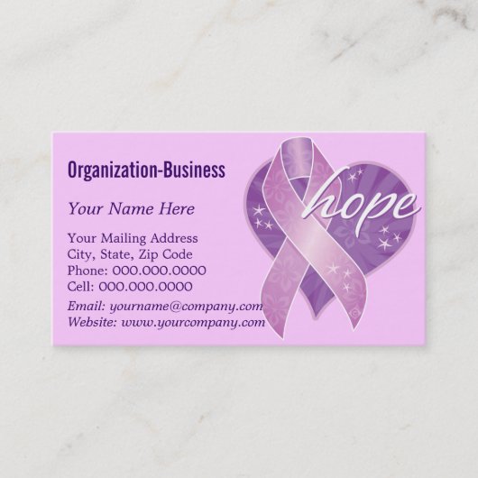 paarse linthoop visitekaartje (Voorkant)