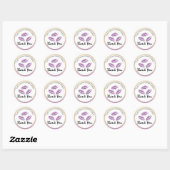 Paarse Lips & Glitter Lip Gloss Business Ronde Sticker (Vel)