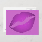 Paarse lipstick briefkaart (Voorkant / Achterkant)