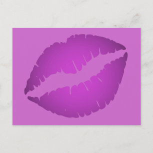 Paarse lipstick briefkaart