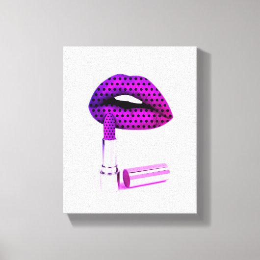 Paarse lipstick canvas afdruk (Voorkant)