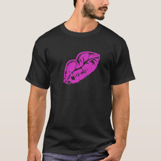 Paarse lipstick kiss vlek t-shirt