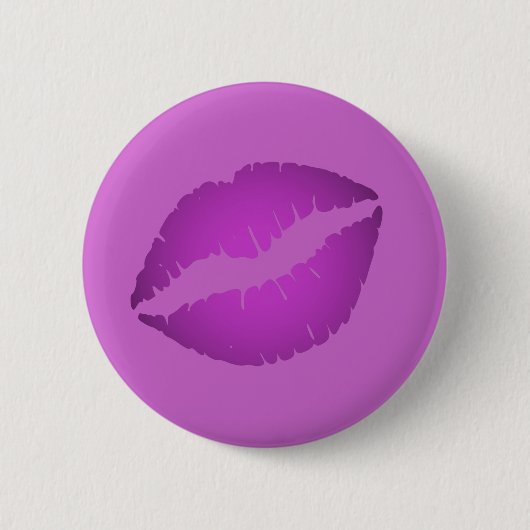 Paarse lipstick ronde button 5,7 cm (Voorkant)