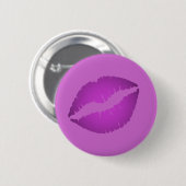 Paarse lipstick ronde button 5,7 cm (Voorkant /achterkant)