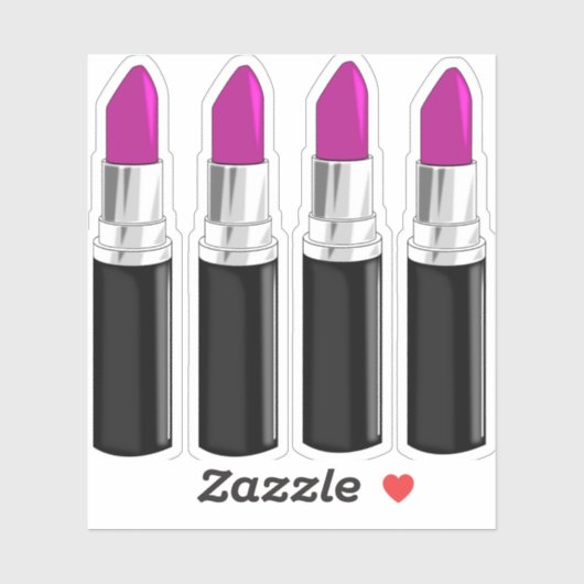 Paarse lipstick sticker (Vel)