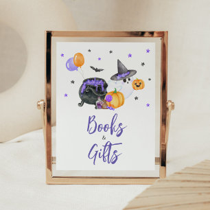 Paarse Little Boo Baby shower boeken en geschenken Poster
