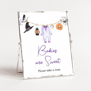 Paarse Little Boo Halloween-baby's zijn zoet Poster