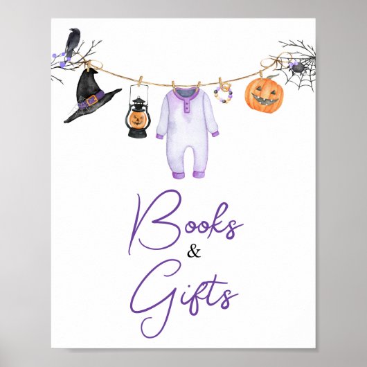 Paarse Little Boo Halloween boeken en geschenken Poster (Voorkant)
