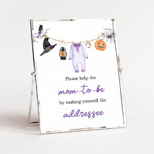 Paarse Little Boo Halloween Envelope Station Poster