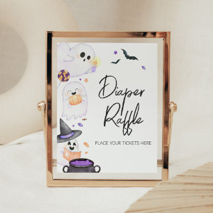 Paarse Little Boo Halloween Luierraffel Poster
