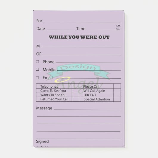 Paarse Logo Berichtenbericht aan Post-it® Notes (Voorkant)