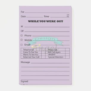 Paarse Logo Berichtenbericht aan Post-it® Notes