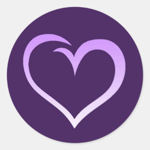 Paarse Logo van het hart Ronde Sticker