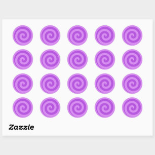 Paarse Lollipop Swirl Circle Stickers