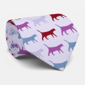 Paarse loopkat-patroon stropdas (Opgerold)