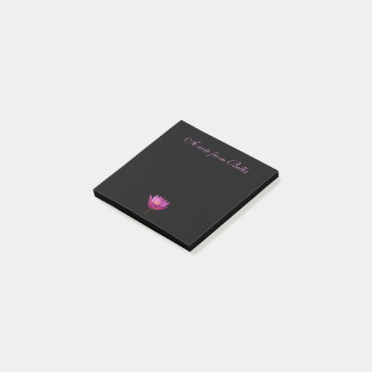 Paarse Lotus Black Post-it Notes (Schuin)