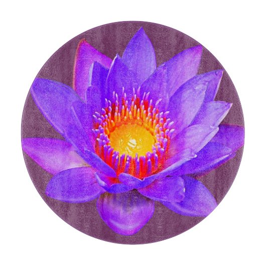 Paarse Lotus Bloem Snijplank (Voorkant)