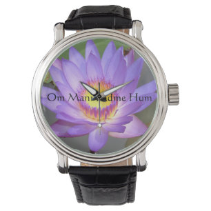 Paarse Lotus Blossom Horloge