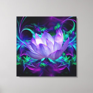 Paarse Lotus flower en betekenis ervan Canvas Afdruk