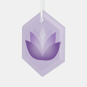 Paarse Lotus Flower Glas Ornament (Voorkant links)