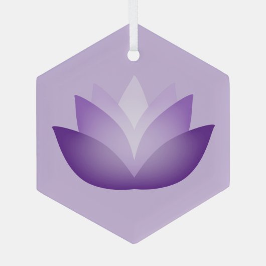 Paarse Lotus Flower Glas Ornament (Achterkant)