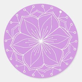 Paarse Lotus Flower Mandala Ronde Sticker