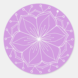 Paarse Lotus Flower Mandala Ronde Sticker