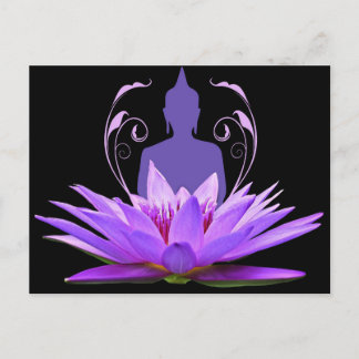 Paarse Lotus Flower Meditation Briefkaart