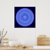 Paarse Lotus flower meditation wiel OM Poster (Keuken)