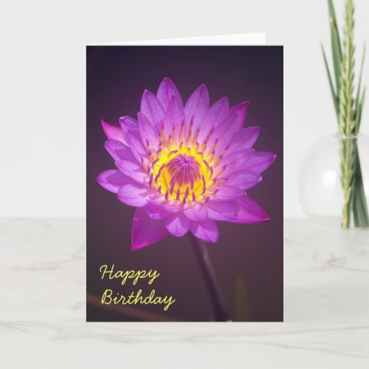 Paarse Lotus Flower Verjaardag Kaart (Voorkant)