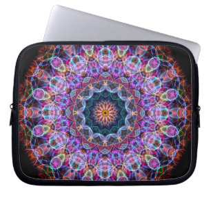 Paarse Lotus kaleidoscoop Laptop Sleeve