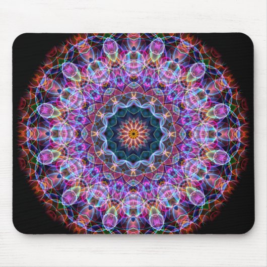 Paarse Lotus kaleidoscoop Muismat (Voorkant)