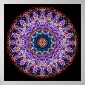 Paarse Lotus kaleidoscoop Poster