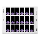 Paarse Lotus Licht op Zwart Etiket (Full Sheet)