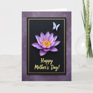 Paarse Lotus Moederdag kaart