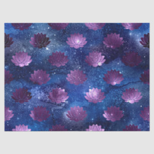 Paarse Lotus op Blauwe Melkweg Tissuepapier