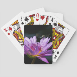 Paarse Lotus Waterlily Dragonfly-speelkaarten Speelkaarten