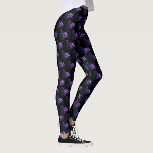 Paarse Lotus Waterlily Leggings (Rechts)
