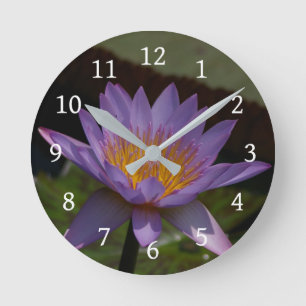 Paarse Lotus Waterlily Ronde Klok