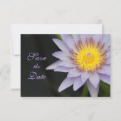 Paarse Lotusbloem Bruiloft Bewaar de Datum Kaart (Voorkant)