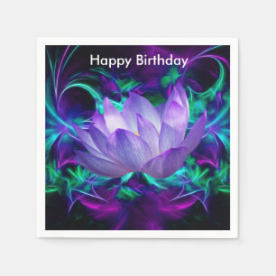 Paarse lotusbloem en betekenis ervan servetten